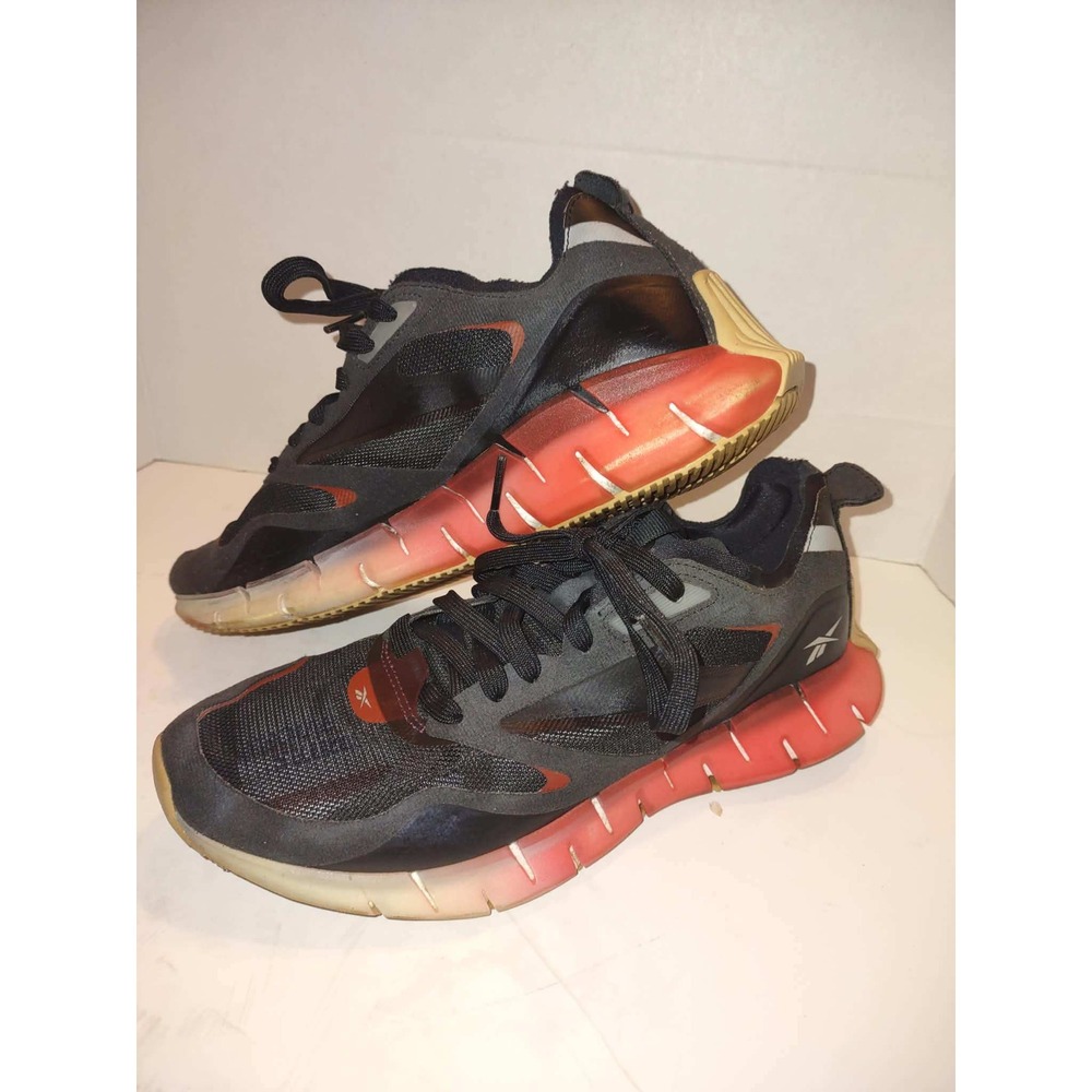Reebok Zig Kinetica Horizons Mens Black Red Orange Running Shoes FW6266 Size 9